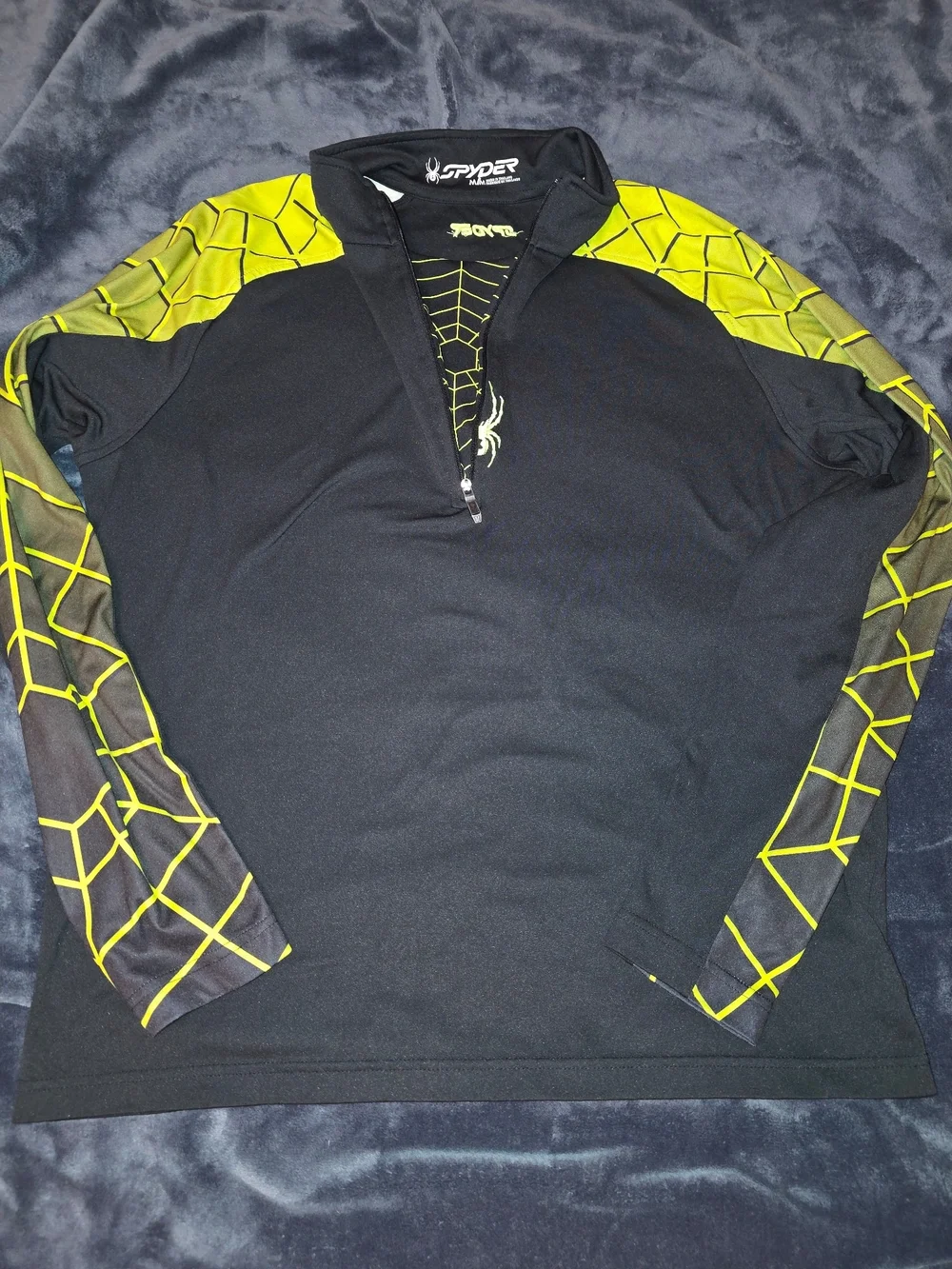 Spyder Men’s Black and Yellow Quarter-Zip